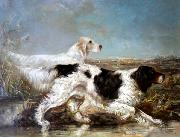 Verner Moore White Typical Verner Moore White hunt scene featuring dogs oil on canvas